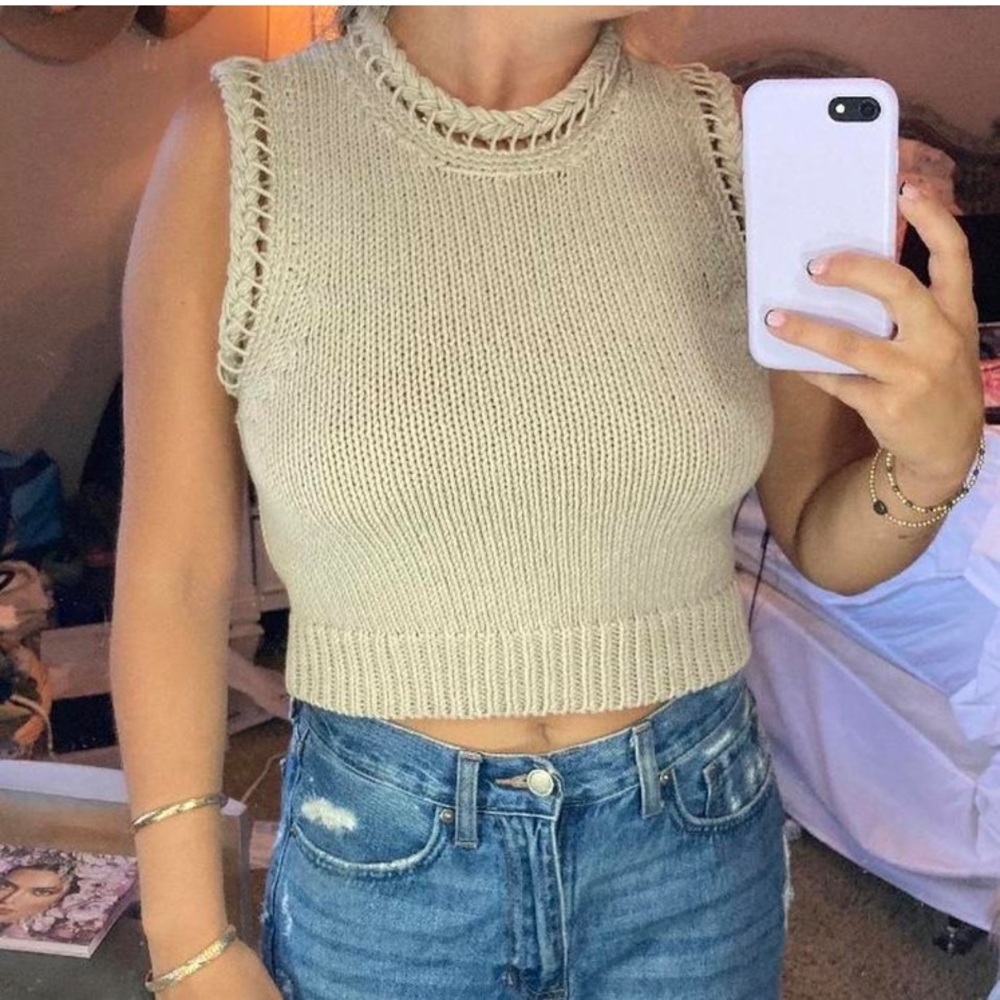 Club Monaco sweater crop top
